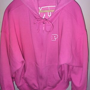 Victoria Secret Pink Cropped Zip Up Hoodie